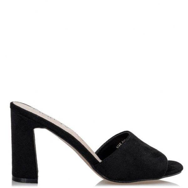 Envie Shoes Suede Γυναικεία Mules σε Μαύρο Χρώμα